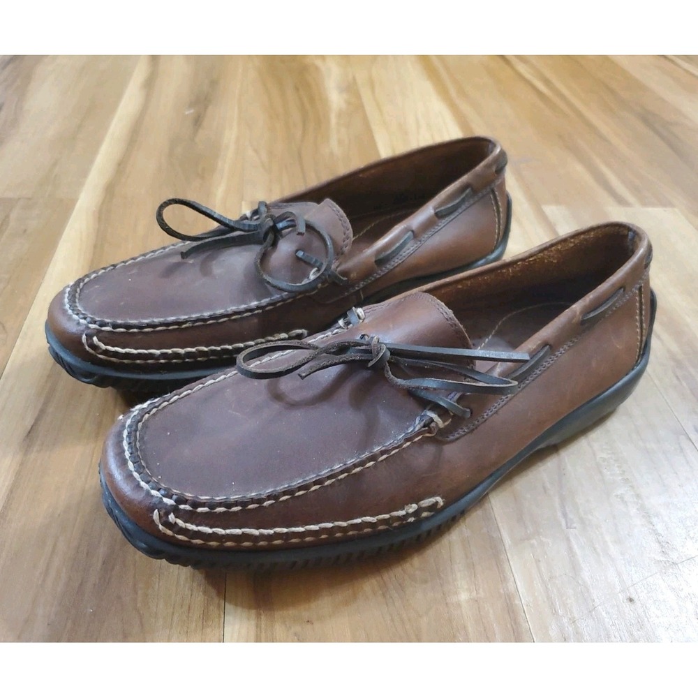 GH Bass Flex Davisville Mens Loafers Size 11 M Brown Leather Slip On Dress Shoes